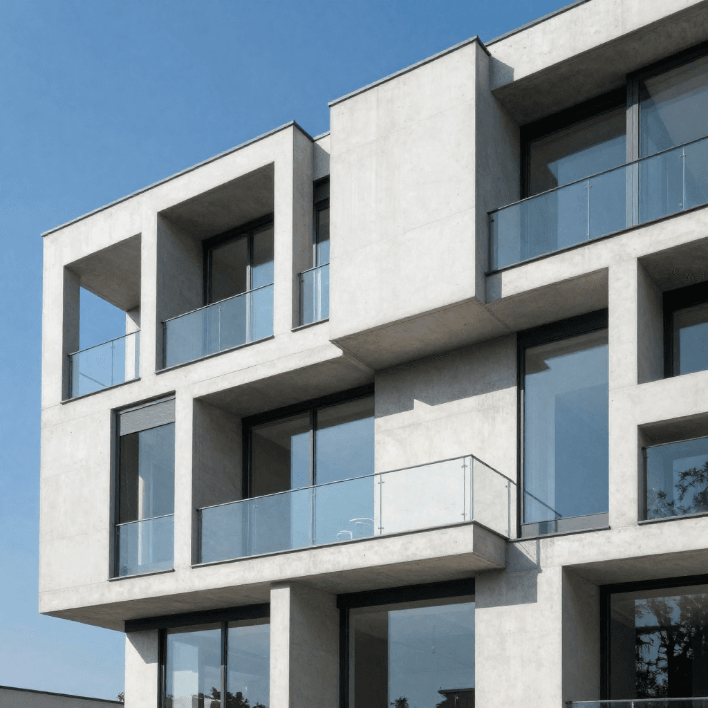 Modern minimalist building fac...